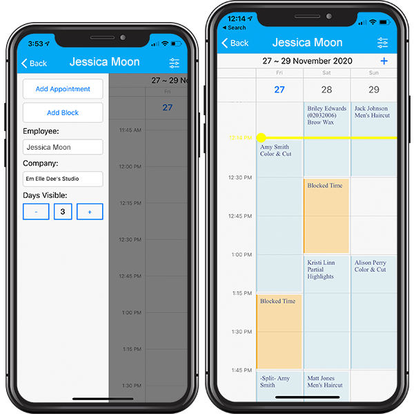 Photo of Appointment Booking Screen of Application on Iphone