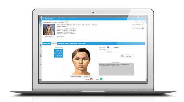 Photo of Example of Software Screen for Patient Records